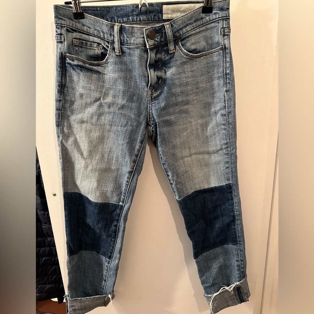 Treasure & Bond Two-Tone Blue Relaxed Jeans